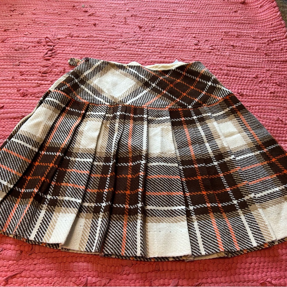 Vintage Sears Jr. High Pleated Skirt - plaid, preppy, mod fashion